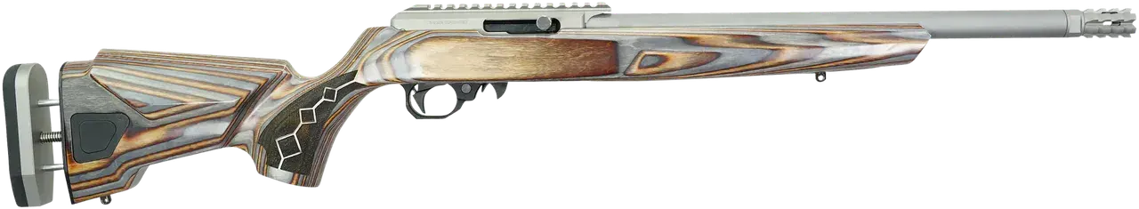 Black Rain Ordnance 22DSC Deluxe Full Size 22 LR 10+1 16" Matte Stainless, Threaded Stainless Steel Barrel, Stainless Aluminum w/Accessory Rail Receiver, Shady Camo Boyd's Agility Stock, Right Hand
