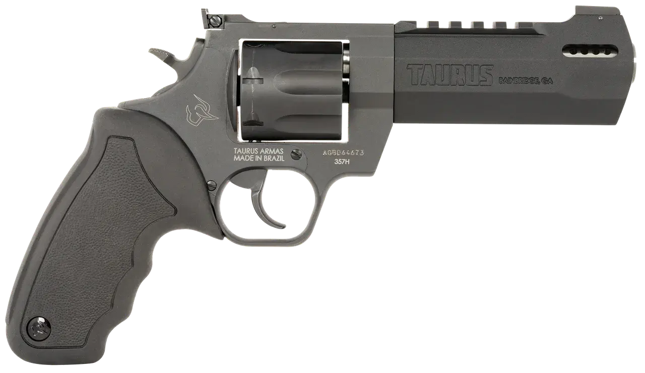 Taurus 2357051RH Raging Hunter 357 Mag 7rd 5.12" Matte Black Oxide Steel Black Rubber with Integrated Red Cushion Insert Grip