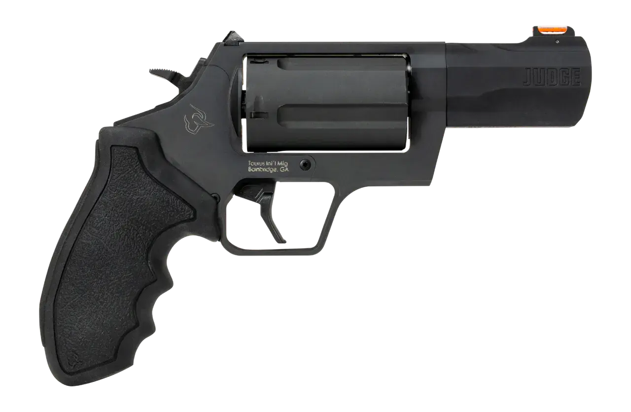 Taurus 2-JUDGE31 Judge 45 Long Colt/410 Gauge 5 Shot 3" Black Stainless Steel Barrel, Frame & Cylinder, Black Rubber Grip, Transfer Bar Safety