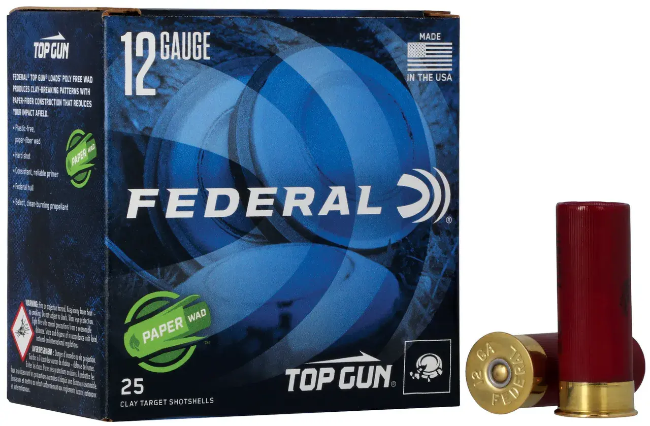 Federal TG12WS175 Top Gun Steel Paper Wad 12Gauge 2.75" 1oz 7.5Shot 25 Per Box/10 Case
