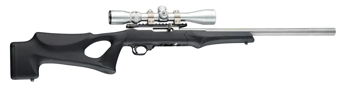Hogue 22070 OverMolded Rifle Stock Fixed Thumbhole Black OverMolded Rubber Black Synthetic for Ruger 10/22 with .920 Diameter Barrel