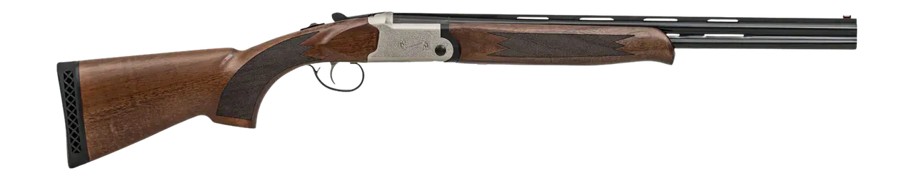 Crickett KSA4320F My First Shotgun Field 20 Gauge Break Open 3" 2rd 20" Over/Under Barrel, Engraved Silver Receiver, Fixed Walnut Stock, Right Hand