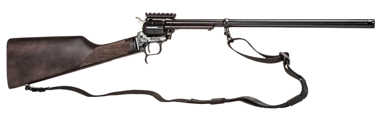 Heritage Mfg BR226B16-PIC Rough Rider Tactical Rancher Full Size 22 LR 6rd 16.12" Black Alloy Steel Barrel, Black Oxide Aluminum Receiver, Black Walnut Fixed Stock, Right Hand