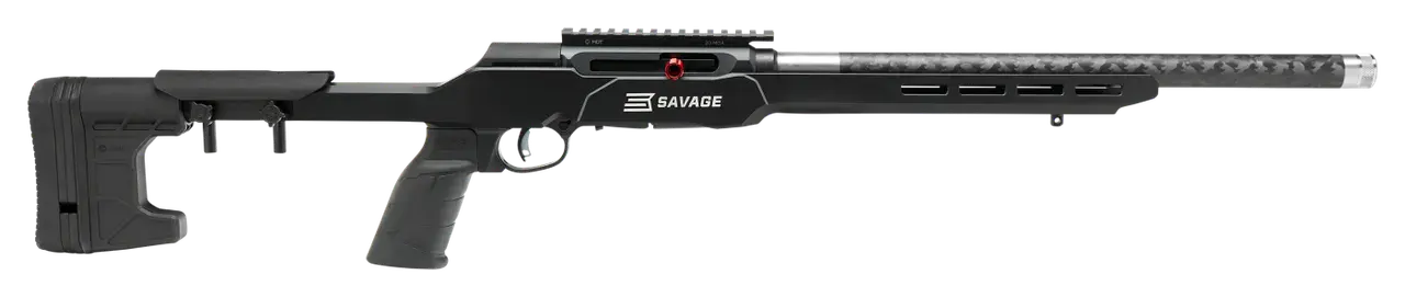 Savage Arms 47256 A22 Precision Lite Full Size 22 LR 10+1 18" Carbon Fiber Threaded Barrel, Black Picatinny Rail Carbon Steel Receiver, M-LOK Handguard, Black MDT Chassis Aluminum Stock, Black Polymer
