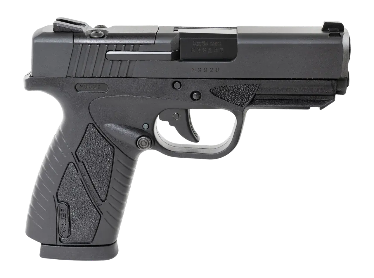 Bersa BP9MCCOR BPCC Sub-Compact 9mm Luger 8+1 3.30" Black Barrel, Matte Black Steel Optic Ready/Serrated Slide, Black Polymer Frame w/Accessory Rail, RMSc Footprint
