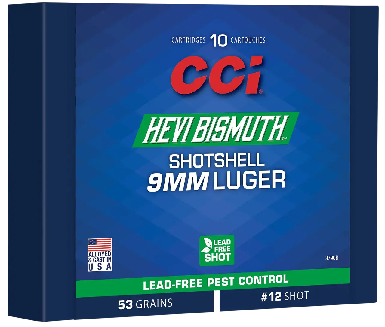 CCI 3790B Pest Control HEVI-Bismuth 9mmLuger 53gr 10 Per Box/20 Case