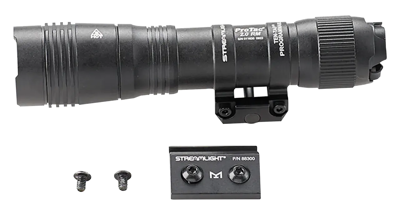 Streamlight 89003 ProTac 2.0 Black Anodized Aluminum 250/2000 Lumens White LED Bulb, 266 Meters Beam, Picatinny Rail Mount, Rifle