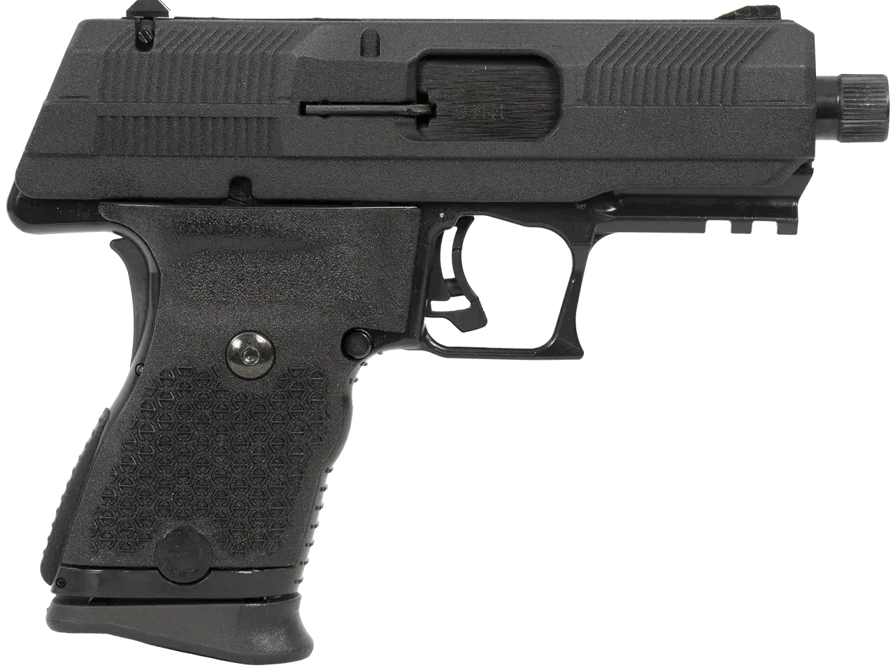 Hi-Point YC9YEET YC9 9mm Luger 10+1 4.12" Black Steel Threaded Barrel, Black w/Engraved "Yeet Cannon" YC9 Styled/Serrated Slide, Black Polymer Frame w/Picatinny Rail, Black Plastic Grips