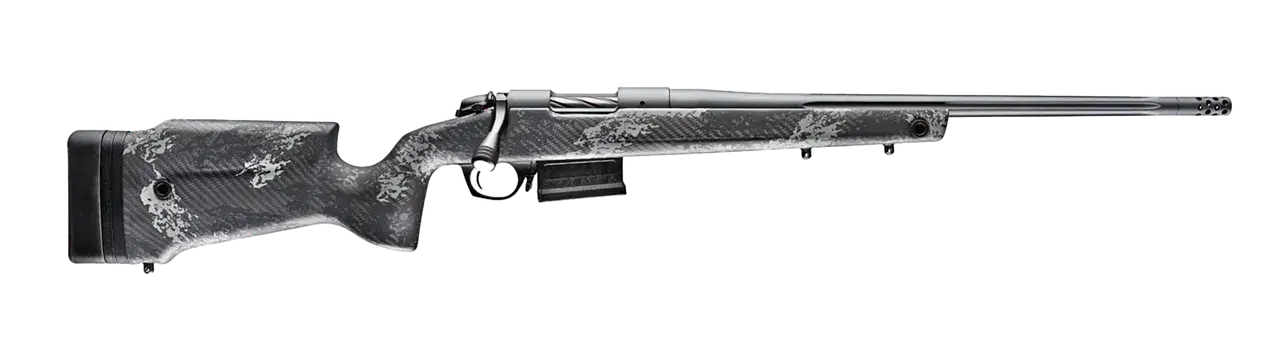 Bergara Rifles B14S7514 B-14 Crest 22 Creedmoor 5+1 20" Sniper Gray Cerakote Fluted Threaded Barrel & Steel Drilled & Tapped Receiver, Fixed Carbon Fiber w/Black & Gray Sponge Accents Stock, Right Han