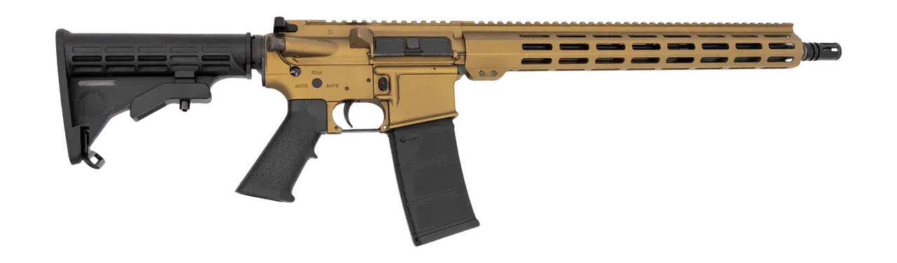 Andro Corp Industries 55616BBBB ACI-15 Bravo 5.56 NATO 30+1 16" Black Nitride Threaded Barrel, Burnt Bronze Aluminum Receiver w/Picatinny Rail, M-LOK Handguard, M4 Black Polymer Stock, Black Polymer G