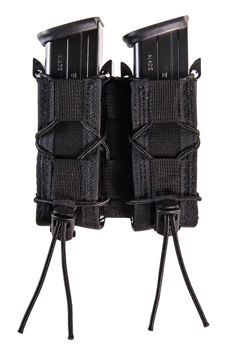 High Speed Gear 11PT02BK TACO Mag Pouch Double Black Nylon MOLLE Belts 2" Wide Compatible w/ Pistol