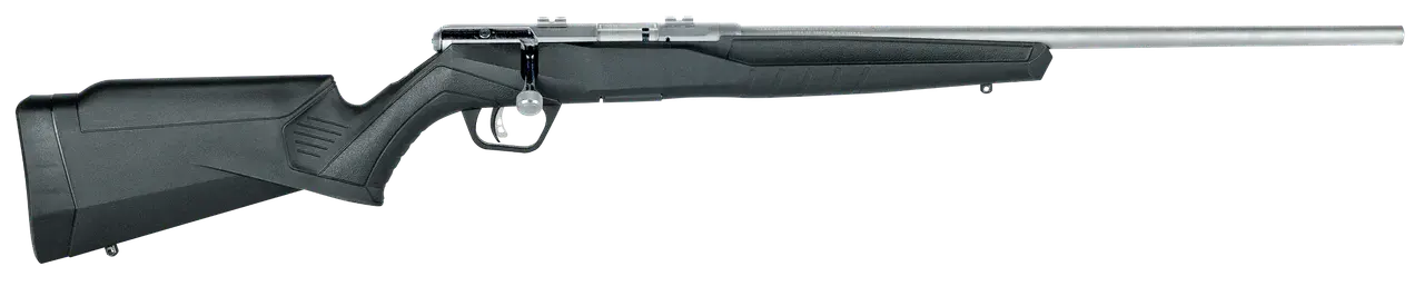Savage Arms 70202 B Series FVSS Full Size 22 LR 10+1 21" Matte Heavy Button Rifled Barrel, Matte Drilled & Tapped Stainless Steel Receiver, Matte Black Fixed Synthetic Stock, Right Hand