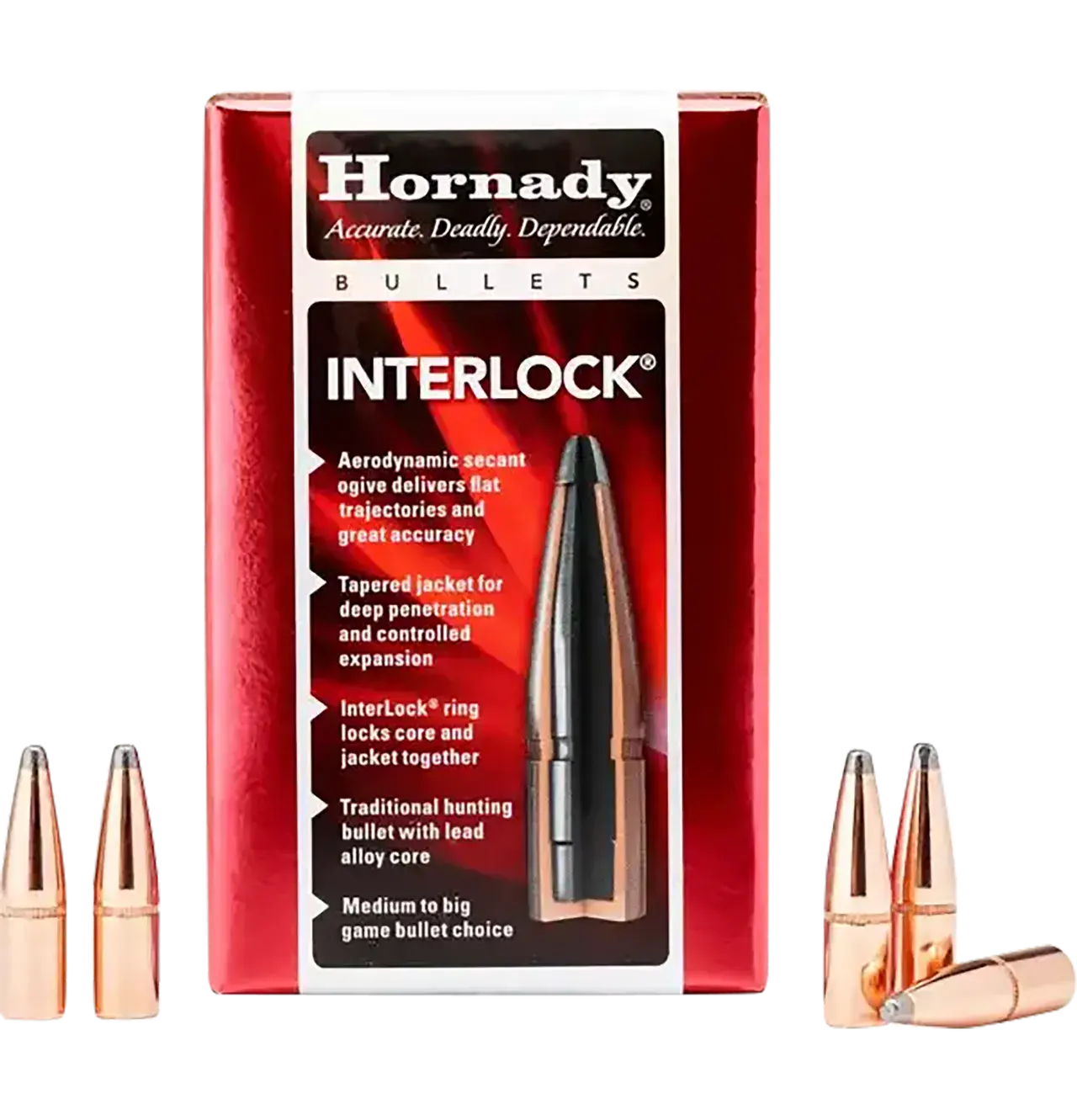 Hornady 4503 InterLock 45 Cal .458 350 gr Flat Point 50 Per Box/ 15 Case