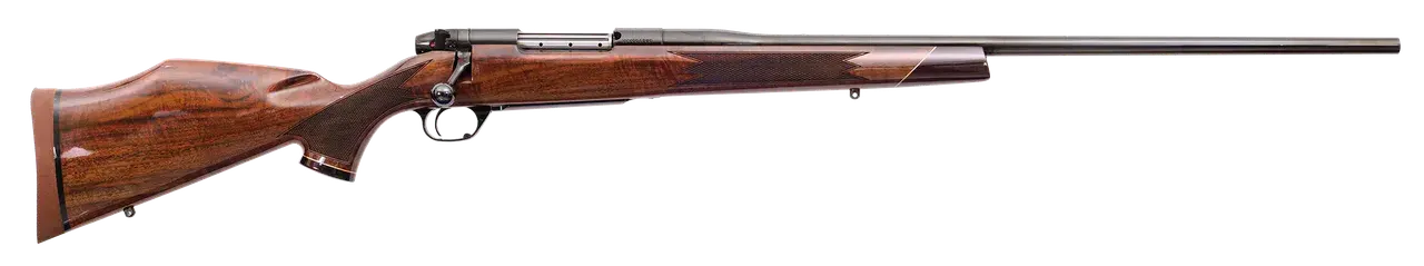 Weatherby MDX01N300WR6O Mark V Deluxe Full Size 300 Wthby Mag 3+1 26" High Gloss Blued Fluted Barrel, Blued Steel Drilled & Tapped Receiver, Gloss Walnut Monte Carlo Stock, Right Hand