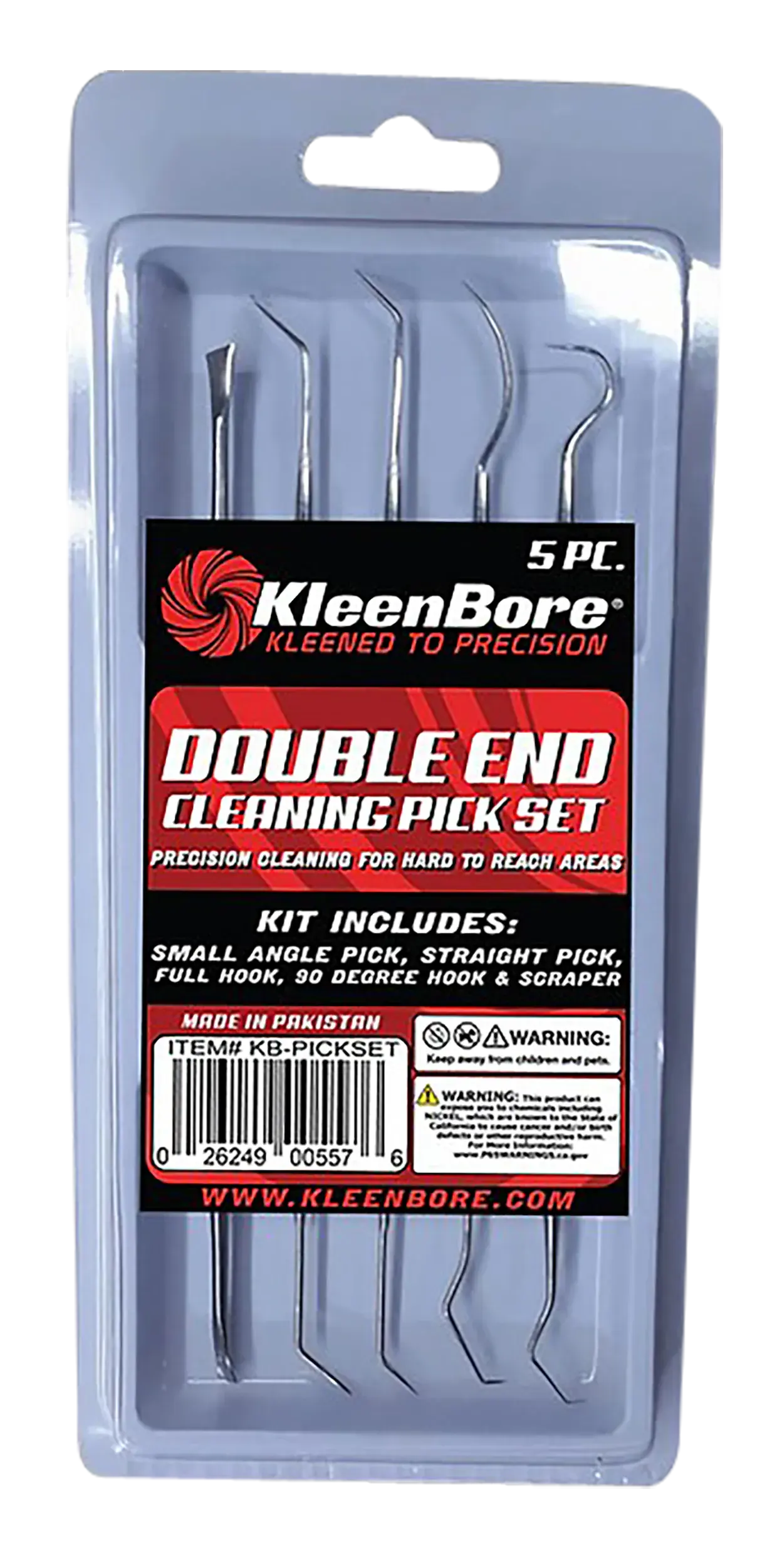 KleenBore KB-PICKSET Stainless Steel Double Ended Gun Pick Set