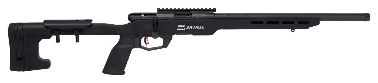Savage Arms 70248 B Series Precision Full Size 22 LR 10+1 18" Matte Black Heavy Threaded Barrel, Matte Black Picatinny Rail Carbon Steel Receiver, Matte Black MDT ACC Chassis Aluminum Stock, Black Pol