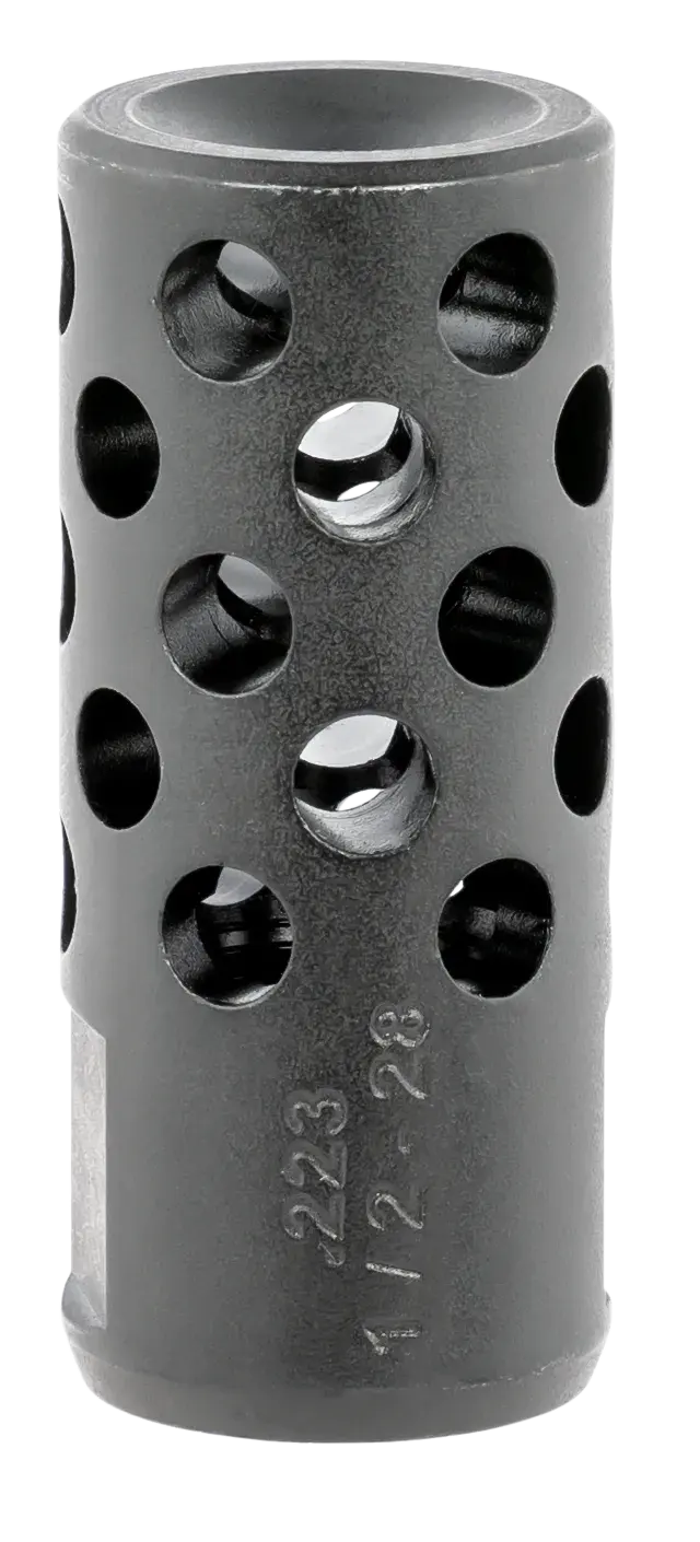 Ruger 90486 Radial Ported Muzzle Brake Black Oxide Steel 1/2"x28 Threads, 1.75" OAL .75" Diameter, 5.56 NATO